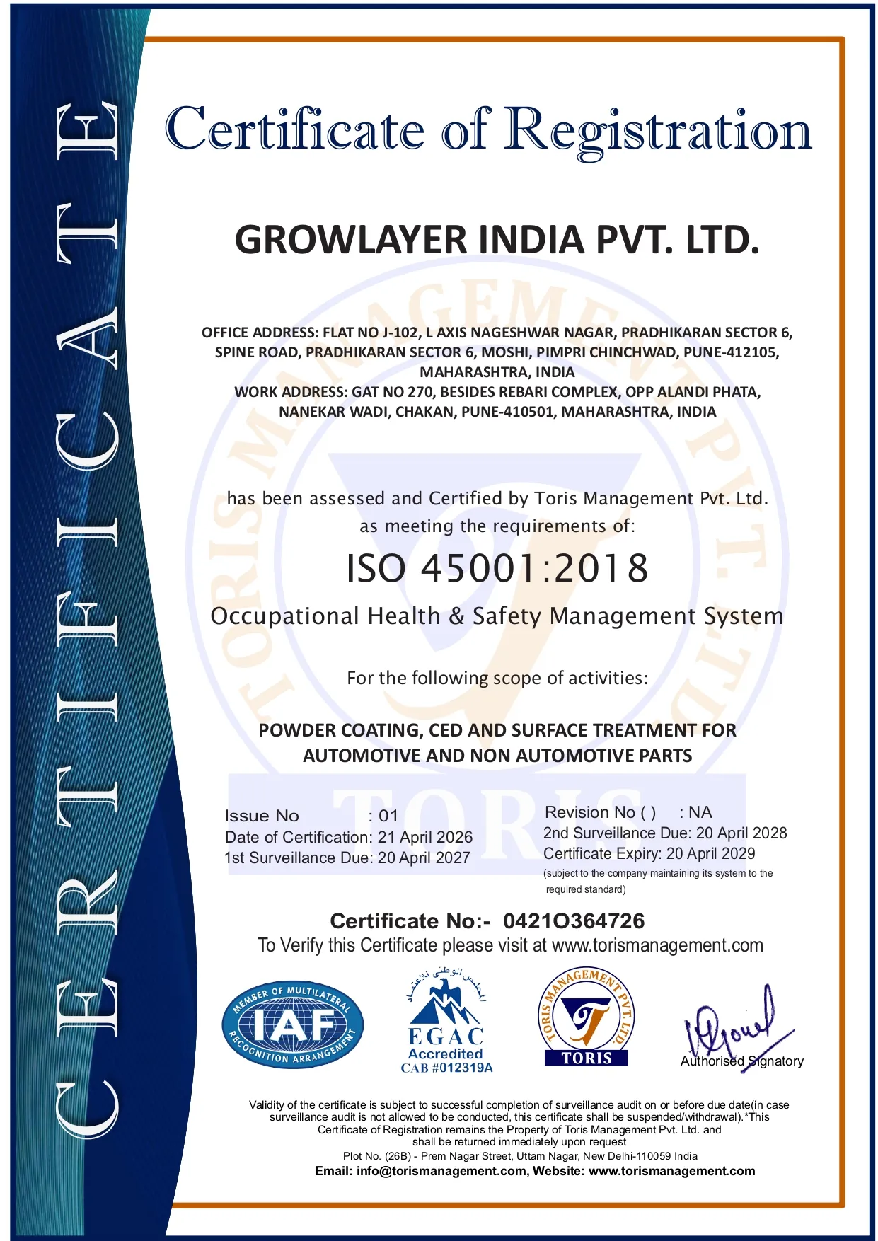 Certificate preview